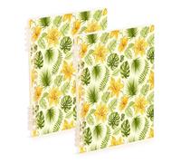 Waassud Tropical Yellow Floral Spiral Notebooks for Work College Detachable Ruled Notebooks Journal Note Book 60 Pages A5 Office Supplies 2 Pack