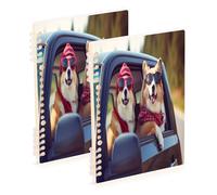 Waassud Two Cool Corgi Dogs Spiral Notebooks for Work College Detachable Ruled Notebooks Journal Note Book 60 Pages A5 Office Supplies 2 Pack