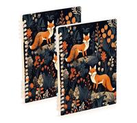 Waassud Two Foxes Spiral Notebooks for Work College Detachable Ruled Notebooks Journal Note Book 60 Pages A5 Office Supplies 2 Pack