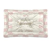 Waassud Valentines Plaid Pattern Thick Dog Bed Mat Non-Slip Chew-Resistant Pet Bed for Dogs Cats Soft Washable Kennel Crate Pad for Floor Sofa Car 18" x 24"