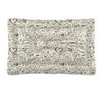 Waassud Valentines Sketch Hearts Thick Dog Bed Mat Non-Slip Chew-Resistant Pet Bed for Dogs Cats Soft Washable Kennel Crate Pad for Floor Sofa Car 18" x 24"