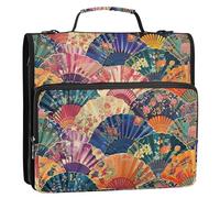 Waassud Vibrant Colorful Fans Zipper Binder 3 Ring with Shoulder Strap and Handle 1.5 Inch D-Ring 500 Sheets Expanding File Folder Organizer