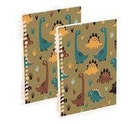 Waassud Vintage Dinosaurs Spiral Notebooks Refillable A5 Ruled 1 Pack