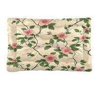 Waassud Vintage Floral Texture Thick Dog Bed Mat Non-Slip Chew-Resistant Pet Bed for Dogs Cats Soft Washable Kennel Crate Pad for Floor Sofa Car 36" x 24"