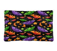Waassud Watercolor Bats Thick Dog Bed Mat Non-Slip Chew-Resistant Pet Bed for Dogs Cats Soft Washable Kennel Crate Pad for Floor Sofa Car 18" x 24"