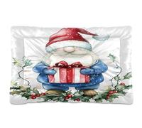 Waassud Watercolor Cute Gnome Thick Dog Bed Mat Non-Slip Chew-Resistant Pet Bed for Dogs Cats Soft Washable Kennel Crate Pad for Floor Sofa Car 18" x 24"