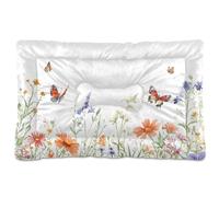 Waassud Watercolor Hand Drawn Wild Flowers Thick Dog Bed Mat Non-Slip Chew-Resistant Pet Bed for Dogs Cats Soft Washable Kennel Crate Pad for Floor Sofa Car 18" x 24"