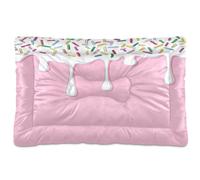 Waassud White Candy Dripping Thick Dog Bed Mat Non-Slip Chew-Resistant Pet Bed for Dogs Cats Soft Washable Kennel Crate Pad for Floor Sofa Car 18" x 24"