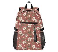 Waassud White Lilies Laptop Backpack for Women Men, 20L Casual Travel Backpack with 14 Inch Notebook Compartment, Lightweight Daypack for College Work Business Outdoor