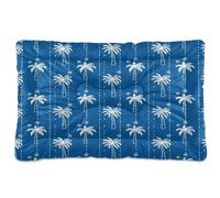 Waassud White Palm Trees Thick Dog Bed Mat Non-Slip Chew-Resistant Pet Bed for Dogs Cats Soft Washable Kennel Crate Pad for Floor Sofa Car 18" x 24"