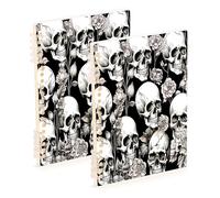 Waassud White Skull Rose Spiral Notebooks for Work College Detachable Ruled Notebooks Journal Note Book 60 Pages A5 Office Supplies 1 Pack