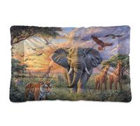 Waassud Wild Animals Migration Thick Dog Bed Mat Non-Slip Chew-Resistant Pet Bed for Dogs Cats Soft Washable Kennel Crate Pad for Floor Sofa Car 36" x 24"