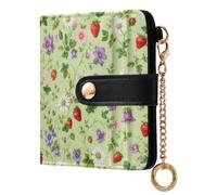 Waassud Wild Flower Strawberry Wallet Women RFID Blocking PU Leather Holder