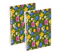 Waassud Wildflower Meadow Spiral Notebooks for Work College Detachable Ruled Notebooks Journal Note Book 60 Pages A5 Office Supplies 2 Pack