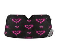 Waassud Windshield Sun Shade Broken Hearts Car Window Reflective Shades Accordion Folding Sun Visor for Car Accessories 55"x27.6"