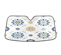 Waassud Windshield Sun Shade Floral Mandalas Car Window Reflective Shades Accordion Folding Sun Visor for Car Accessories 57"x31.5"