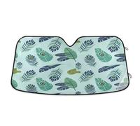 Waassud Windshield Sun Shade Green Peacock Feathers Car Window Reflective Shades Accordion Folding Sun Visor for Car Accessories 57"x31.5"