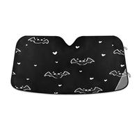 Waassud Windshield Sun Shade Halloween Cute Bats Car Window Reflective Shades Accordion Folding Sun Visor for Car Accessories 55"x27.6"