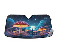 Waassud Windshield Sun Shade Mushrooms Night Car Window Reflective Shades Accordion Folding Sun Visor for Car Accessories 23.5"x53"