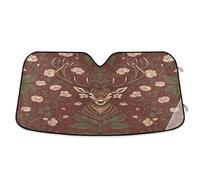 Waassud Windshield Sun Shade Vintage Deer Car Window Reflective Shades Accordion Folding Sun Visor for Car Accessories 55"x27.6"