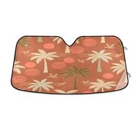 Waassud Windshield Sun Shade Vintage Palm Trees Car Window Reflective Shades Accordion Folding Sun Visor for Car Accessories 57"x31.5"