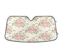 Waassud Windshield Sun Shade Vintage Peonies Car Window Reflective Shades Accordion Folding Sun Visor for Car Accessories 55"x27.6"