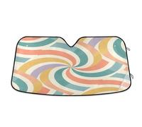 Waassud Windshield Sun Shade Vintage Swirling Car Window Reflective Shades Accordion Folding Sun Visor for Car Accessories 57"x31.5"