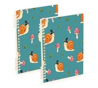 Waassud Witch Hats Snails Spiral Notebooks Refillable A5 Ruled 2 Pack