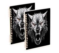 Waassud Wolf Head Spiral Notebooks for Work College Detachable Ruled Notebooks Journal Note Book 60 Pages A5 Office Supplies 2 Pack