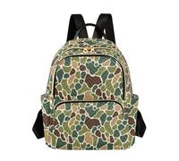 Waassud Woodland Camouflage Backpack for Women Lightweight Casual Quilted Daypack Fashion Travel Backpack Purse for Work Gym College M
