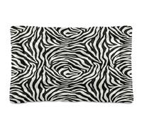 Waassud Zebra Print Pattern Thick Dog Bed Mat Non-Slip Chew-Resistant Pet Bed for Dogs Cats Soft Washable Kennel Crate Pad for Floor Sofa Car 18" x 24"