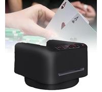 WaaYb Electric Playing Card Shuffler, Smart Card Dealing Robot Poker Machine, Portable 360° Rotating Card Splitting Machine, 2-8 Peopl Automatic Poker Machine for UNO, Blackjack, Texas Hold'em Black
