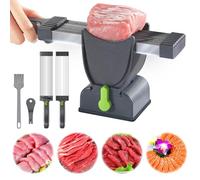 WaaYb Meat Slicer Machine for Home, Kitchen Stainless Steel Meat Slicer Cutter Set, Meat Cleaver Food Slicer for Fresh Raw Meat, 2-4 mm Thickness Adjustable Fresh Meat Cutter with Sharpener