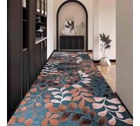 Waazgle Rug Runner Hallway Modern Colourful Leaf Pattern Carpet Runner Long Kitchen Runner Washable Non-Slip 80 x 130 cm Kitchen Runner Hallway Runner Door Mat Living Room Rug Durable Sold by the