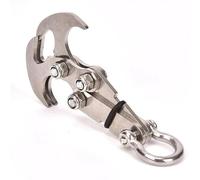 WabaoWTTO Folding Gravity Grab Hook Outdoor Rock Climbing Rescue Claw Survival Mountaineering Tool Multifunctional Stainless Steel, Silver(Large 1 piece)