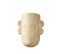 Wabi-sabi Natural Yellow Travertine Wall Sconce Indoor Stone Sconce Modern Hardwired Wall Mount Wall Lamp for Living Room and Study Decorative Lighting