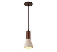 Wabi Sabi Pendant Light, Japanese Style Natural Stone Pendant Lamp, Nordic Yellow Travertine Light Fixture, Mid-Century Wood Hanging Chandelier for Dining Room, Kitchen Island, Living Room