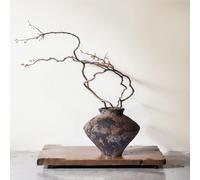 Wabi Sabi Rusty Vintage Vase, 6.1" Tall Wabi Sabi Decor Rustic Farmhouse Pottery Vase for Centerpiece, Textured Pottery Flower Vase for Home Decorative, Table, Living Room, Bedroom, Bathroom, Kitchen
