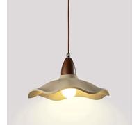 Wabi Sabi Stone Pendant Lamp Japanese Style Cement Light Adjustable Long Hanging Lighting Lotus Flower Shade, Retro Mini Kitchen Island Fixture for Restaurants, Bedroom