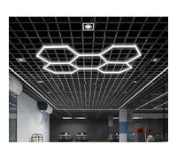 WABMJGW Car Detailing Ceiling Light Hexagon LED Garage Lights 5 Grid or 14 Grid,6500 K Super Bright LED Shop Lights 168 W 672 W,for Workshop Basement Office(5 Hex)