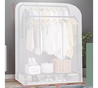 WABMJGW Clothes Rail Cover Dustproof Waterproof,Clear/Translucent Garment Rack Cover with Zip,Width 3.93/4.92/5.90 ft Garment Coat Hanger Protector,Deep 1.64 ft,C-150x50x150cm