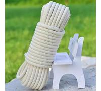 WABMJGW Flag Pole Rope 50m/164 Feet,Thicked Cotton Flag Pole Halyard Line 6/8/10/12mm,Core-Spun Rope,Tightly Braided,for Garden Bundling, Hanging Clothes,White-10mm