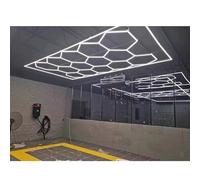 WABMJGW Hexagon LED Garage Lights 8 hex 14 hex,Higher Brightness 6500 K,Garage Lighting 568W 672W,Honeycomb LED Shop Light with Rectangle Frame,for Car Detailing Shop(14 HEX)