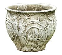 WABMJGW Large Plant Pot Rough Pottery Garden Planter with Drainage Holes,European Retro Embossed Round Flower Pot Rust-resistant Heavy Duty Plant Container,A-34cm