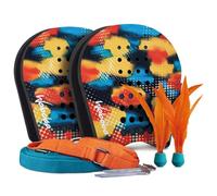 Waboba BATTLE BIRD - Rethink Your Paddle Game - Backyard Set Includes: 2 Wearable Paddles, 2 small birdies and a easy court to set-up with stakes - Size 200 x 120 x 228 mm