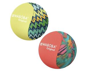 Waboba Original Water Skipping Ball 2 Pack, Neon Abstract & Zigzag | for Swimming Pool and Beach Games, Water Bouncing Ball Gift, for Kids and Teens