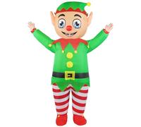 Wabolay Elf Costume Men Inflatable Christmas Costume for Adult Women Blow Up Elf Outfit Xmas Holiday Cosplay Party Blowup Suit