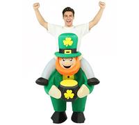 Wabolay St Patrick's Day Inflatable Leprechaun Costume Men Patricks Blow Up Costumes Adults Funny Green Holiday Party Suit