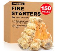 WABUPD 72 Pcs Fire Starter - Natural Fire Starters for Fireplace, Pellet Stove, BBQ, Pizza Oven, Fire Pit &Chimney, Fire Starters for Grill, Charcoal Starter