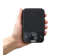 WACACO Exagram Coffee Scale with Timer, 0.1g/2kg High Precision, Digital Espresso Scale, Touch Button Kitchen Scale Stainless Steel Platform, Weight/Tare, Auto off, Black (Batteries Not Included)